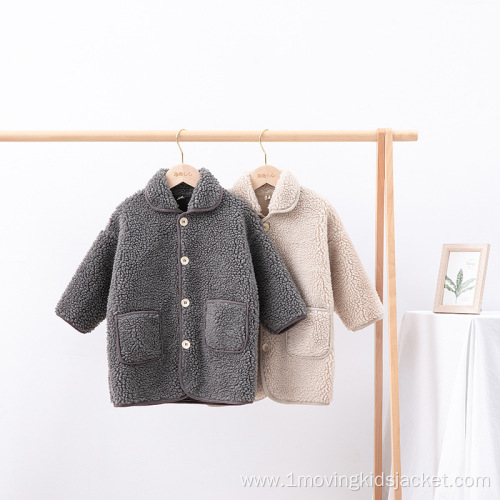 Children's Long Lamb Wool Coat